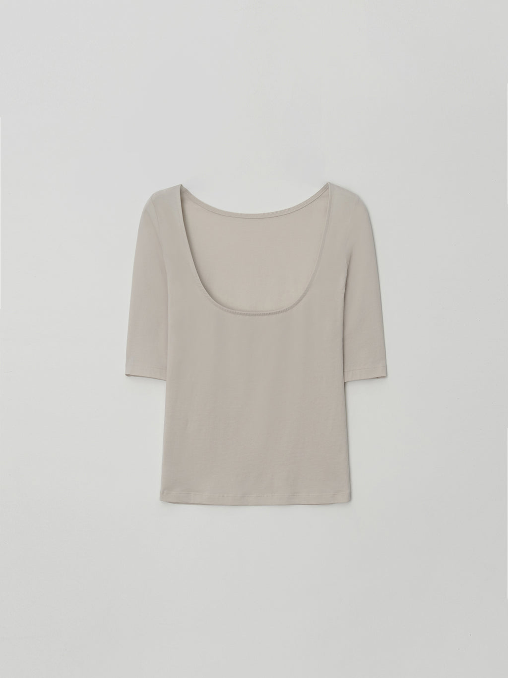 MOIA backless cotton t-shirt (mist beige)