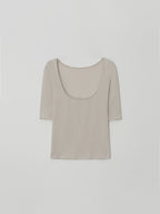 MOIA backless cotton t-shirt (mist beige)