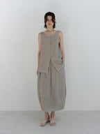 MOIA 2way linen blouse (ash beige)
