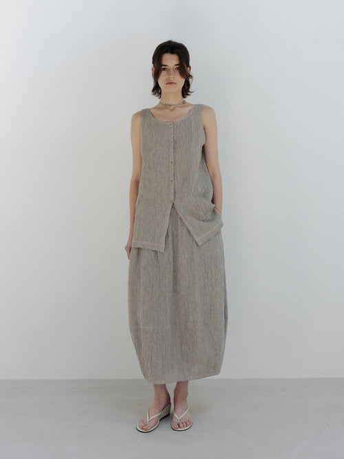 MOIA 2way linen blouse (ash beige)