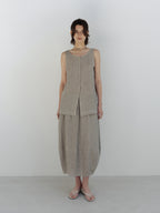 MOIA 2way linen blouse (ash beige)