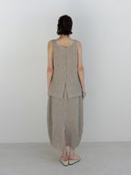 MOIA 2way linen blouse (ash beige)