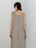 MOIA 2way linen blouse (ash beige)