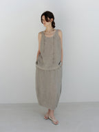 MOIA 2way linen blouse (ash beige)