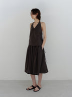 MOIA breeze halter blouse (brown)
