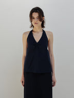 MOIA breeze halter blouse (navy)