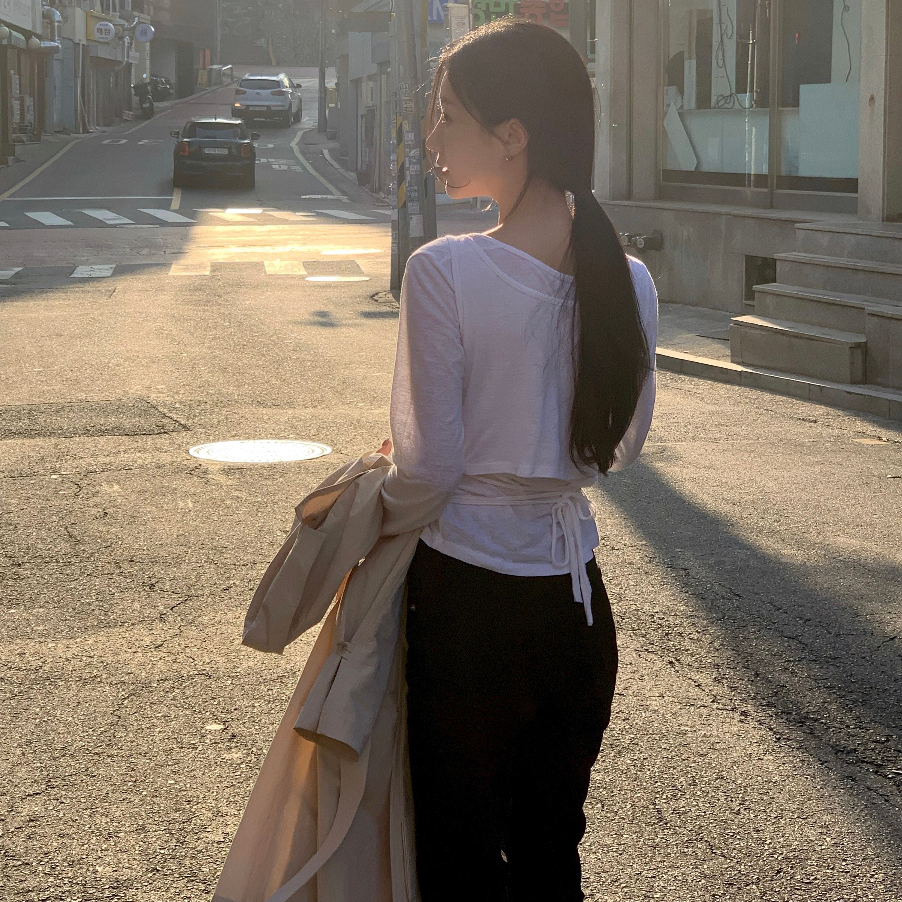 YOONSEUL Sue layered cardigan (linen)