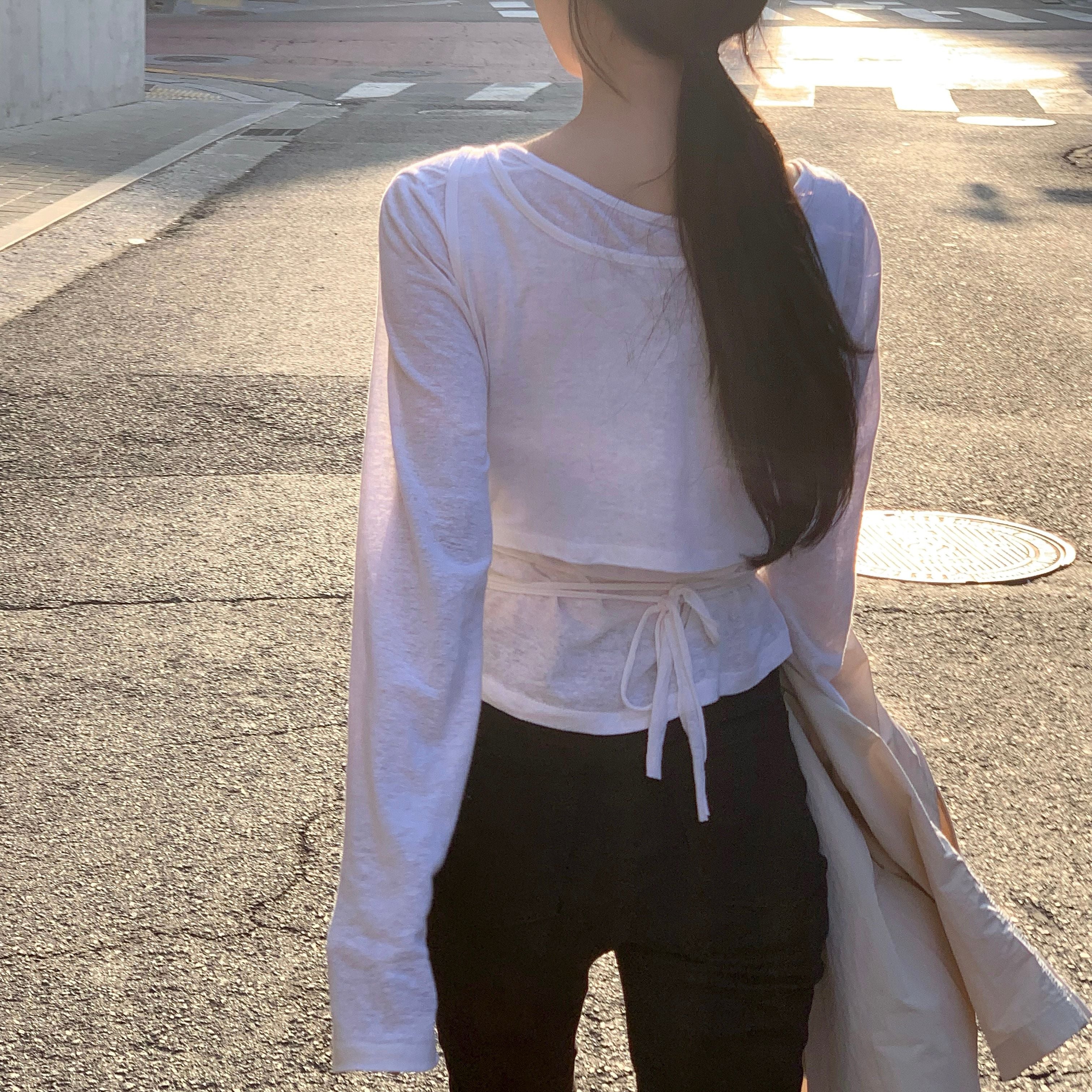 YOONSEUL Sue layered cardigan (linen)