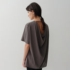 EAAH BACK COWL BLOUSE (BROWN)