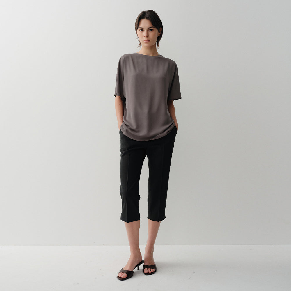 EAAH BACK COWL BLOUSE (BROWN)