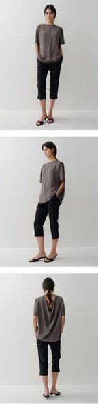 EAAH BACK COWL BLOUSE (BROWN)