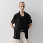EAAH OPEN COLLAR LACE SHIRT (BLACK)