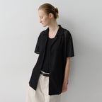 EAAH OPEN COLLAR LACE SHIRT (BLACK)