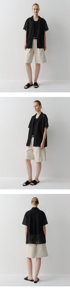 EAAH OPEN COLLAR LACE SHIRT (BLACK)