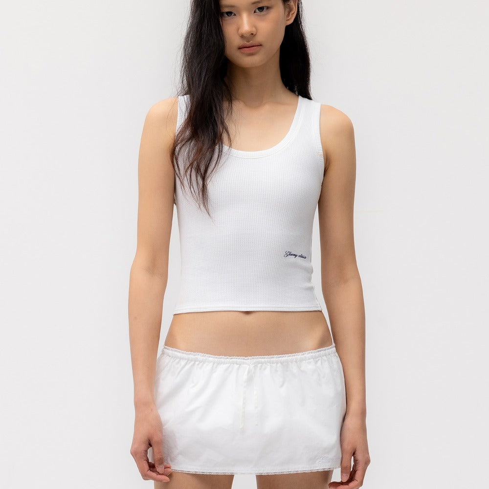 GLOWNY ROCKY WAFFLE SLEEVELESS TOP 2.0 (WHITE)