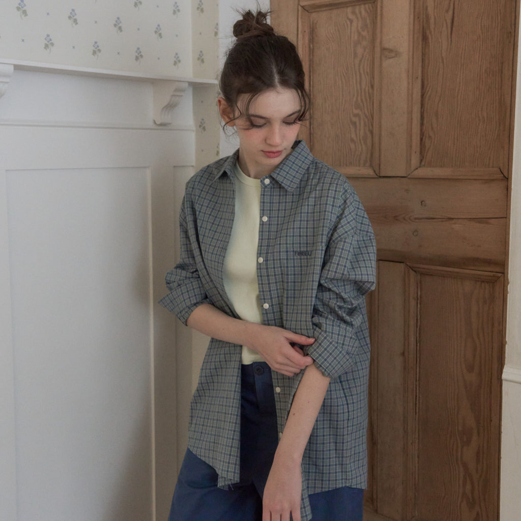 FOREU [29CM Exclusive] (4th) Overfit Check Shirt (Blue)