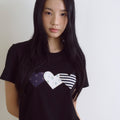 Rogin N Rosie Heart Patch Cotton T-shirt Black