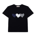 Rogin N Rosie Heart Patch Cotton T-shirt Black