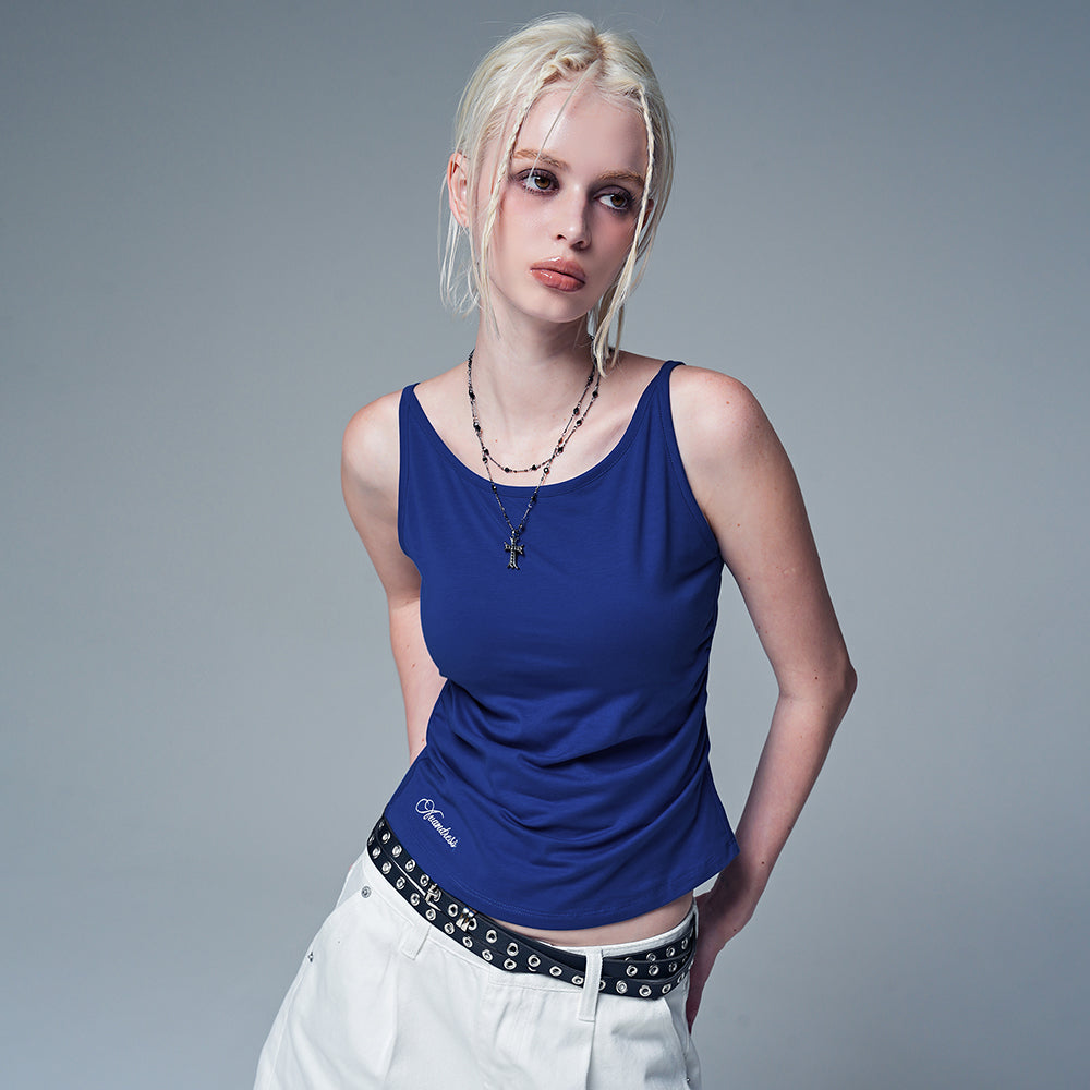 AVANDRESS Lupine Boat Neck Shirring Sleeveless_9Colors