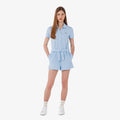 LACOSTE LACOSTE Women's Mini Pique Short Sleeve Jumpsuit