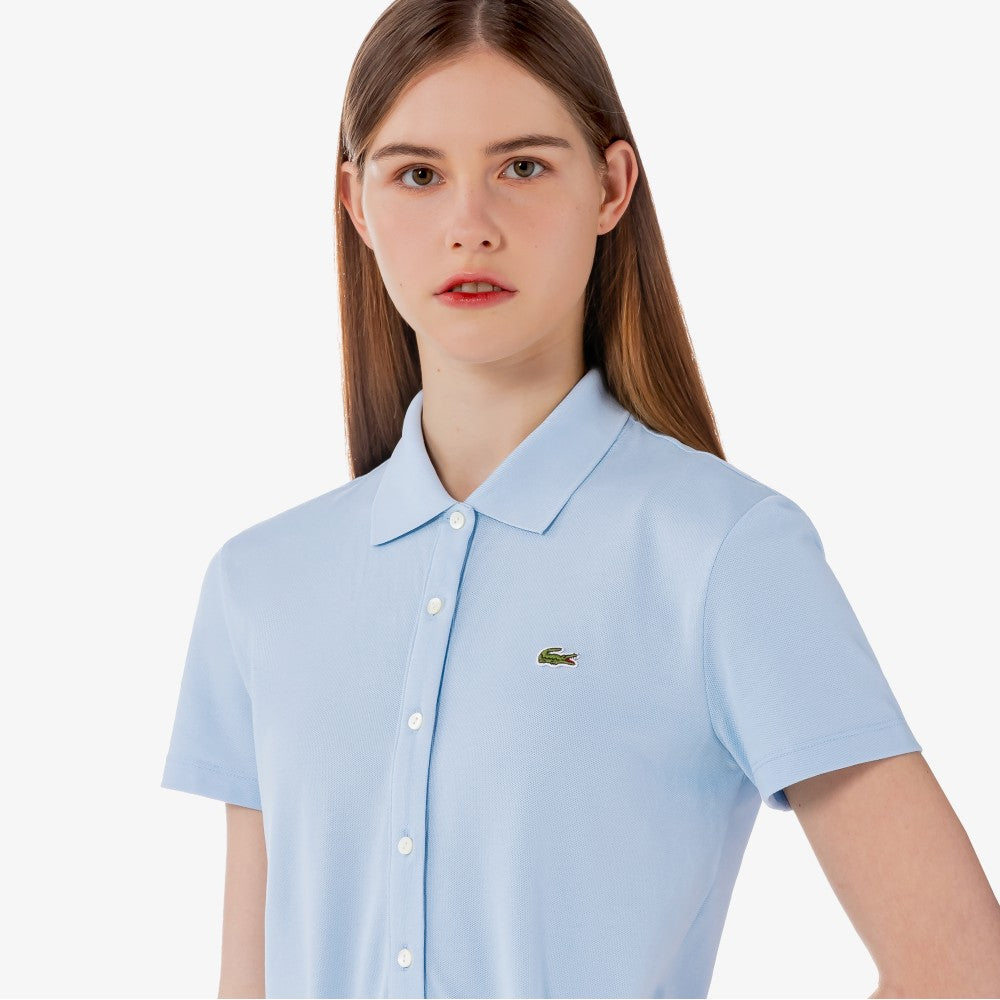 LACOSTE LACOSTE Women's Mini Pique Short Sleeve Jumpsuit