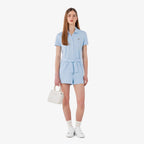 LACOSTE LACOSTE Women's Mini Pique Short Sleeve Jumpsuit
