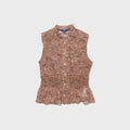 PENFIELD Frill embroidery smoking sleeveless blouse beige_FS2WV21F
