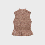 PENFIELD Frill embroidery smoking sleeveless blouse beige_FS2WV21F