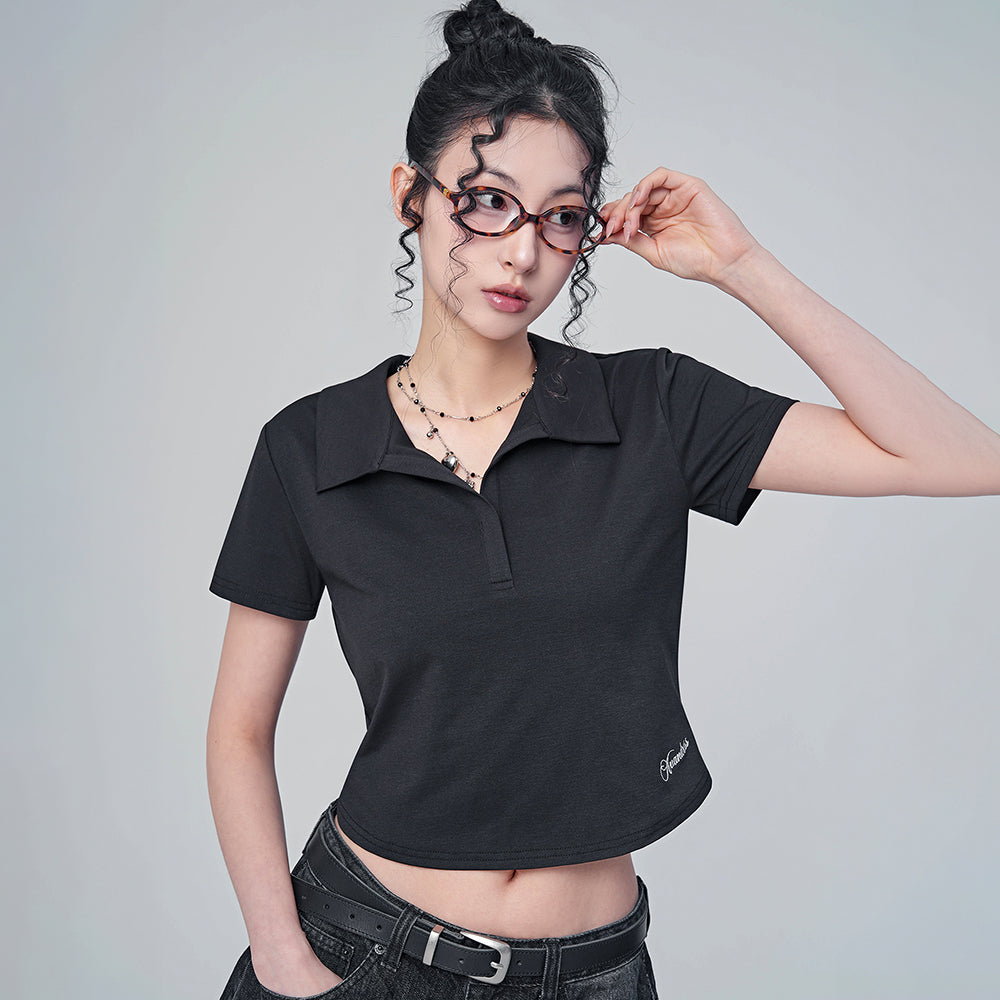 AVANDRESS Dion Sorona Open Collar Tee_3Colors