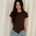 SO IR (4color)UNBALANCE BUTTON T-SHIRT