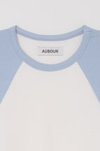AUBOUR raw raglan t-shirt (sky blue)