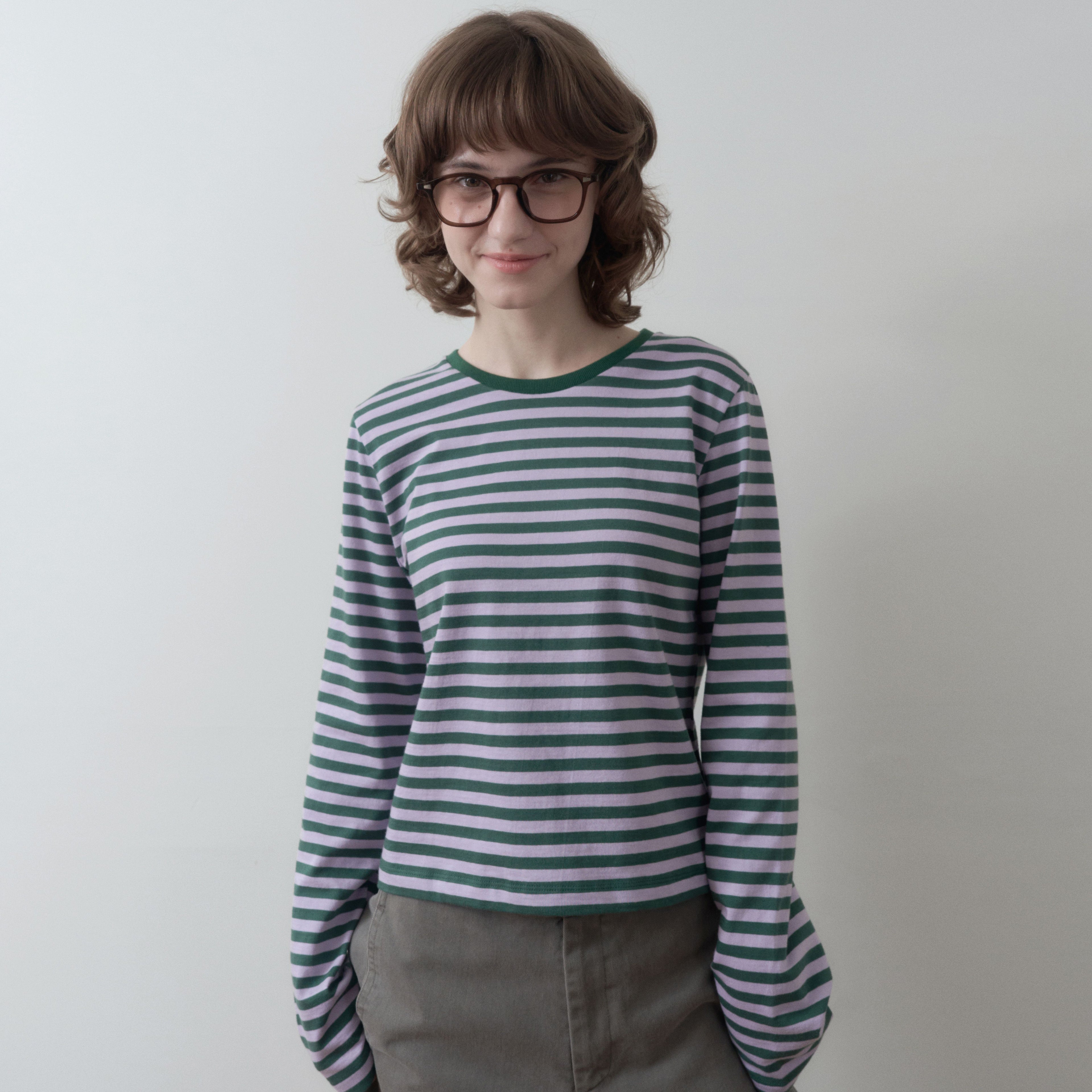 FOREU [29CM Exclusive] (4th) Striped Sleeve T-Shirt (Lavender)