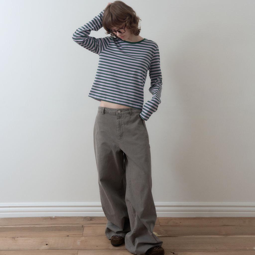 FOREU [29CM Exclusive] (4th) Striped Sleeve T-Shirt (Lavender)