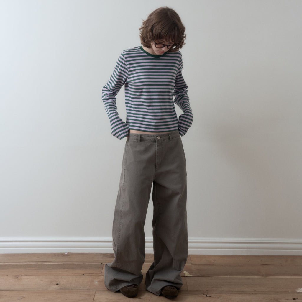 FOREU [29CM Exclusive] (4th) Striped Sleeve T-Shirt (Lavender)