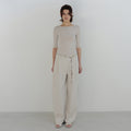 MOIA backless cotton t-shirt (mist beige)