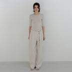 MOIA backless cotton t-shirt (mist beige)