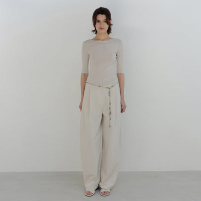backless cotton t-shirt (mist beige)