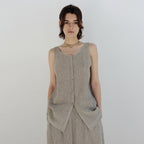 MOIA 2way linen blouse (ash beige)