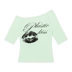 FANCY CLUB PLASTIC KISS ONE-SHOULDER TOP (MINT) F26QB051