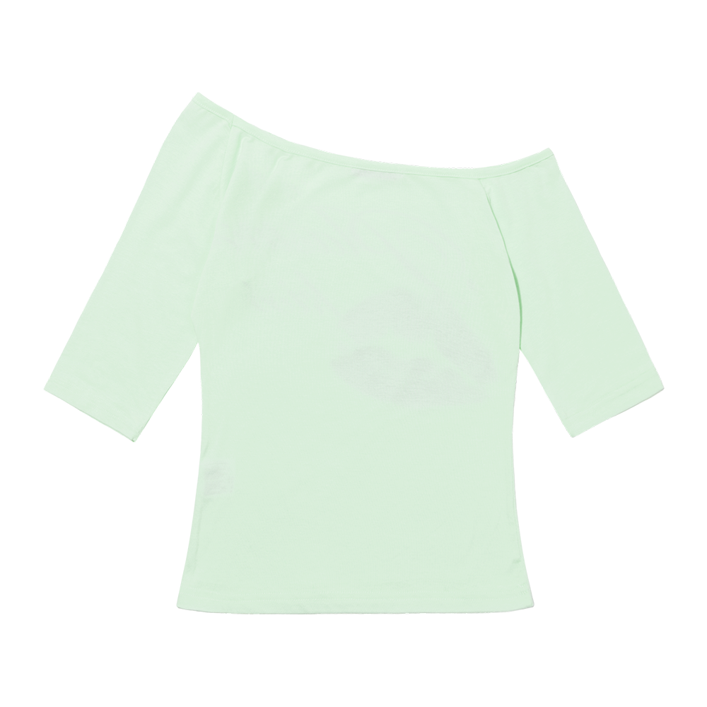 FANCY CLUB PLASTIC KISS ONE-SHOULDER TOP (MINT) F26QB051