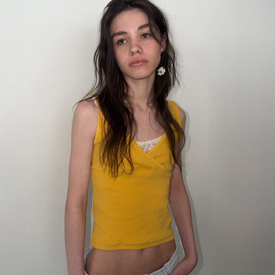Lazy sleeveless top_mustard