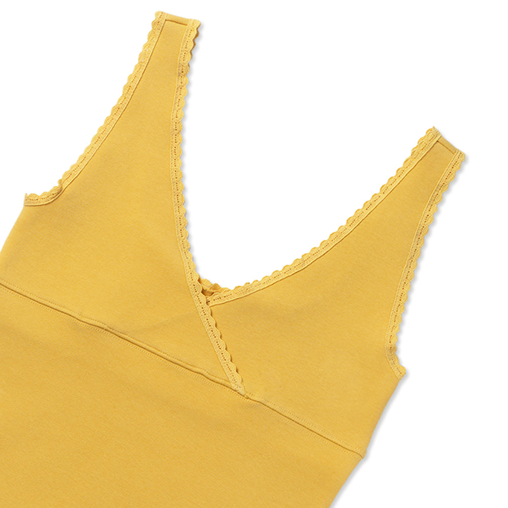 WITHOUTSUMMER Lazy sleeveless top_mustard