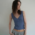 WITHOUTSUMMER Lazy sleeveless top_blue