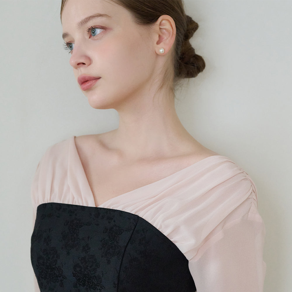 THE ATRE Laurent jacquard blouse [2 colors]