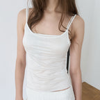 NOTHINGEVERYTHING CLASSIC SLEEVELESS TOP IN GLOSSY WHITE