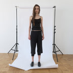 NOTHINGEVERYTHING CLASSIC SLEEVELESS TOP IN GLOSSY BLACK