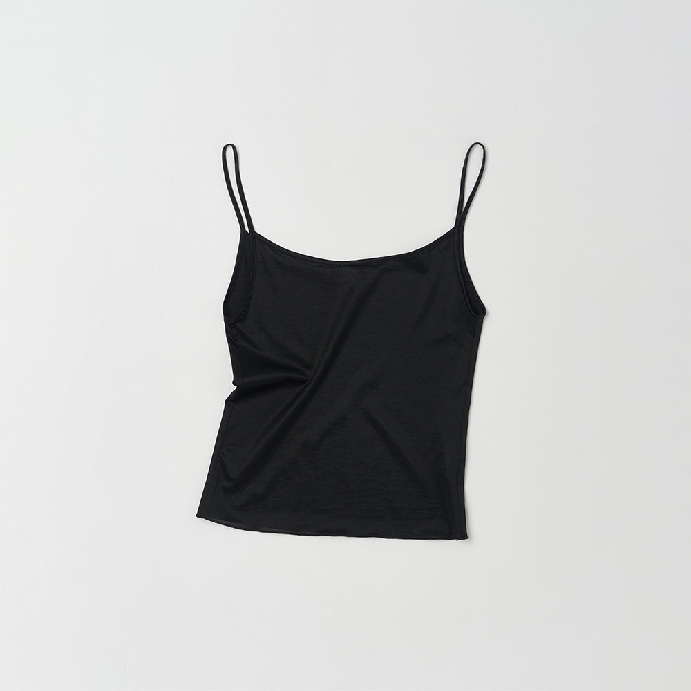 NOTHINGEVERYTHING CLASSIC SLEEVELESS TOP IN GLOSSY BLACK