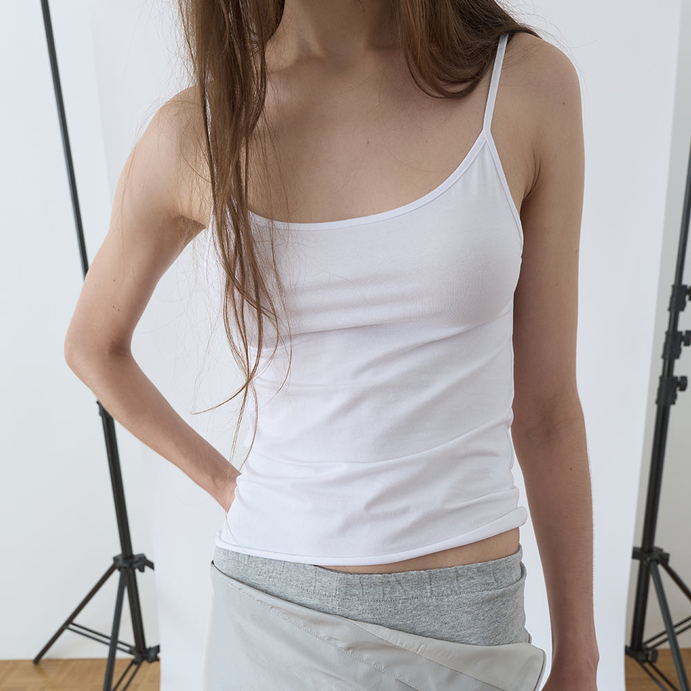 NOTHINGEVERYTHING CLASSIC SLEEVELESS TOP IN MATT WHITE