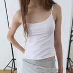 NOTHINGEVERYTHING CLASSIC SLEEVELESS TOP IN MATT WHITE