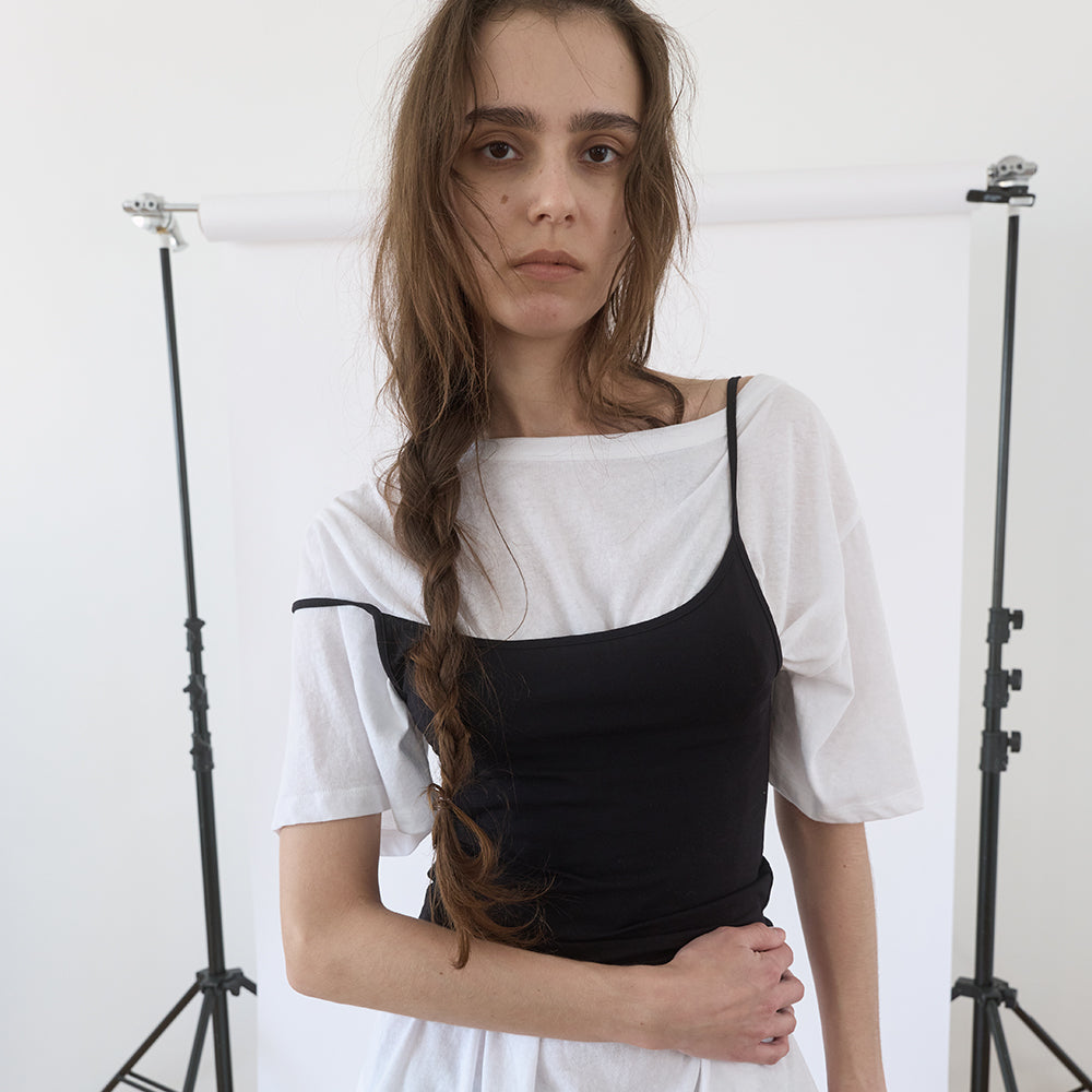 NOTHINGEVERYTHING CLASSIC SLEEVELESS TOP IN MATT BLACK
